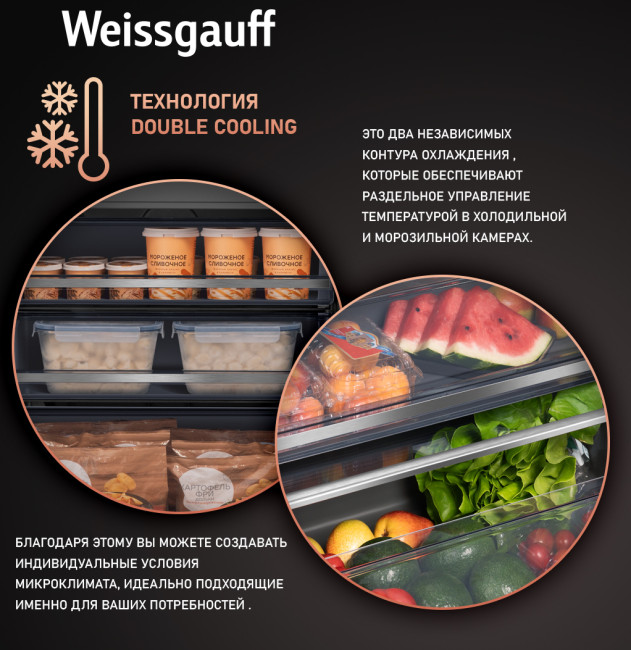 Встраиваемый холодильник Weissgauff WRKI 1970 Total NoFrost Inverter Premium Ecofresh Inox Встраиваемый холодильник Weissgauff WRKI 1970 Total NoFrost Inverter Premium Ecofresh Inox