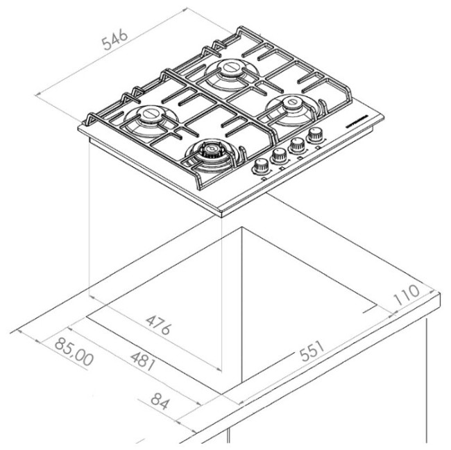 Газовая варочная панель Kuppersberg FQ 62 B Газовая варочная панель Kuppersberg FQ 62 B