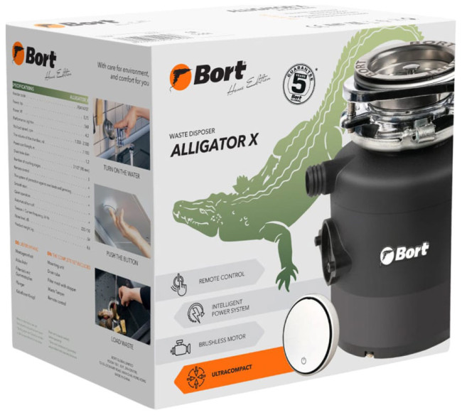 Измельчитель пищевых отходов Bort Alligator X 93414707 Измельчитель пищевых отходов Bort Alligator X 93414707