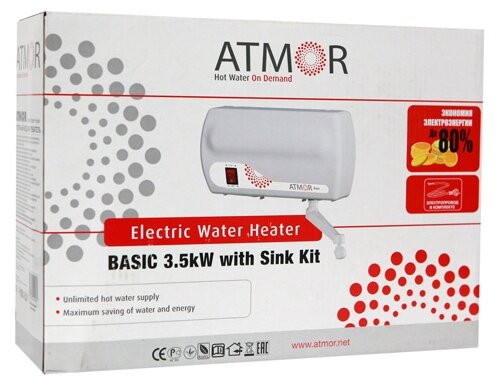 Проточный водонагреватель Atmor Basic 3.5 кран Проточный водонагреватель Atmor Basic 3.5 кран