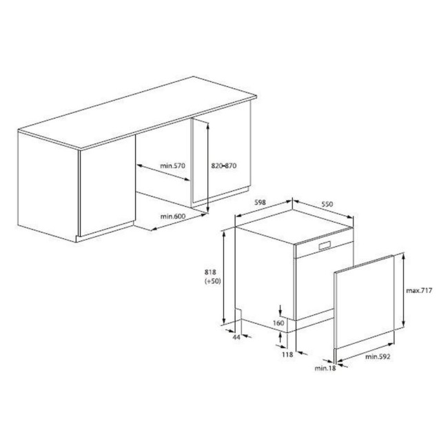 Встраиваемая посудомоечная машина Hotpoint HI 4C56W