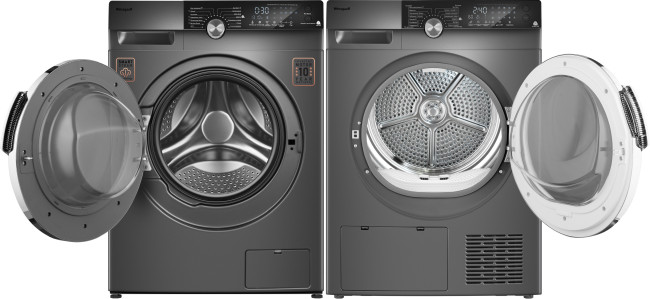 Комплект стиральная и сушильная машина Weissgauff WM 59412 DC Inverter Steam Silver + WD 599 DC Inverter Heat Pump Silver