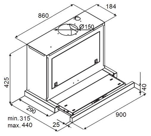 Встраиваемая вытяжка Kuppersberg SLIMBOX 90 GW