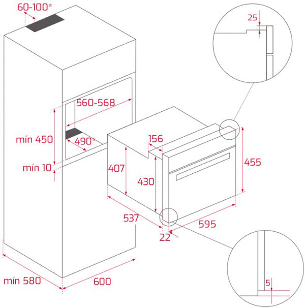 Встраиваемый электрический духовой шкаф Teka HLC 840 BLACK-SS 41531020