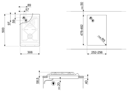 Газовая варочная панель smeg SRV532GH3