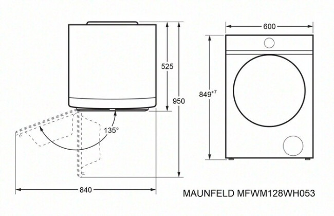 Стиральная машина Maunfeld MFWM128WH053 Стиральная машина Maunfeld MFWM128WH053