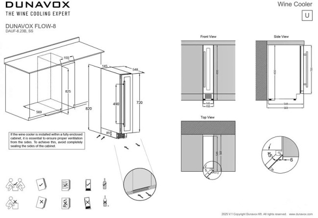 Винный шкаф DUNAVOX DAUF-8.23B Винный шкаф DUNAVOX DAUF-8.23B