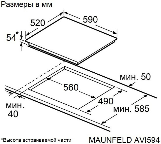 Электрическая варочная панель Maunfeld AVI594BK Электрическая варочная панель Maunfeld AVI594BK