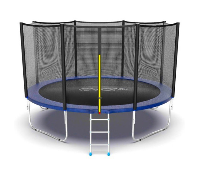 Батут Evo Jump External 12ft Blue с внешней сеткой и лестницей Батут Evo Jump External 12ft Blue с внешней сеткой и лестницей