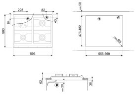 Газовая варочная панель smeg SRV864AVOGH2