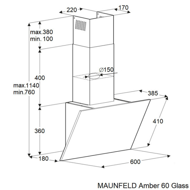 Вытяжка Maunfeld Amber 60 Glass белый Вытяжка Maunfeld Amber 60 Glass белый