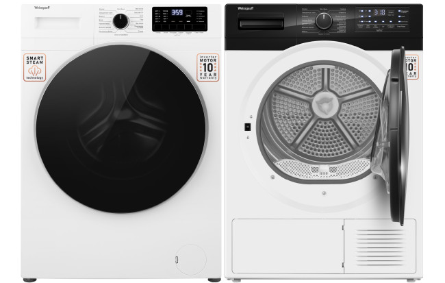 Комплект стиральная и сушильная машина Weissgauff WM 61212 DC Inverter Steam + WD 6110 B Heat Pump