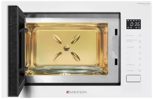 Встраиваемая микроволновая печь СВЧ Meferi MMO6028WH COMFORT PLUS Встраиваемая микроволновая печь СВЧ Meferi MMO6028WH COMFORT PLUS