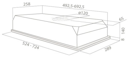 Встраиваемая вытяжка Elica Elibloc 9 LX SILVER F/60 Встраиваемая вытяжка Elica Elibloc 9 LX SILVER F/60