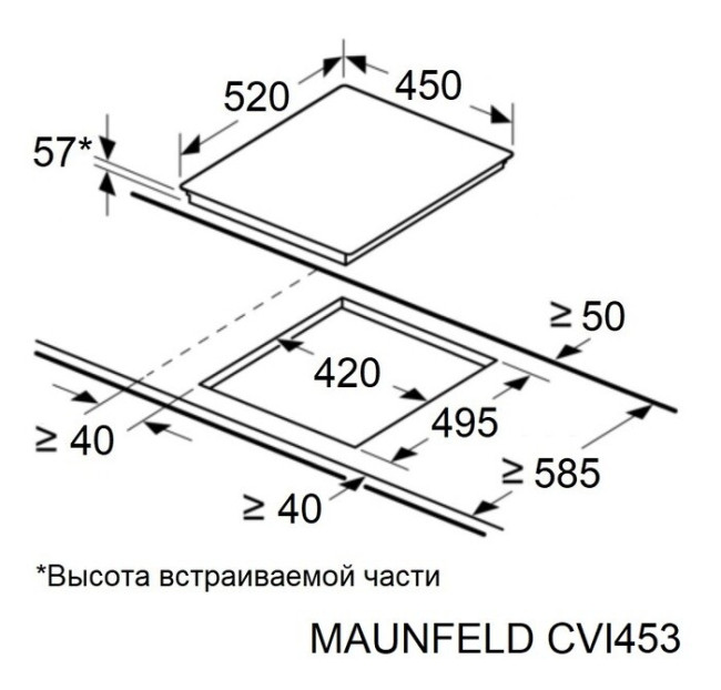 Встраиваемая индукционная варочная панель Maunfeld CVI453STBK Встраиваемая индукционная варочная панель Maunfeld CVI453STBK