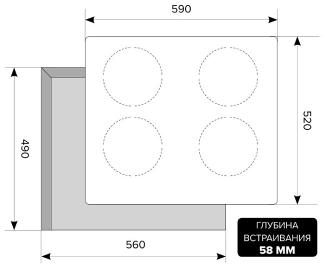 Индукционная варочная панель LEX EVI 640-2 BL