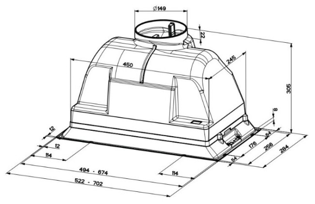 Встраиваемая вытяжка Faber Inca Plus HCS LED X A52 FB Встраиваемая вытяжка Faber Inca Plus HCS LED X A52 FB