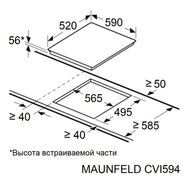 Встраиваемая индукционная варочная панель Maunfeld CVI594BK Встраиваемая индукционная варочная панель Maunfeld CVI594BK