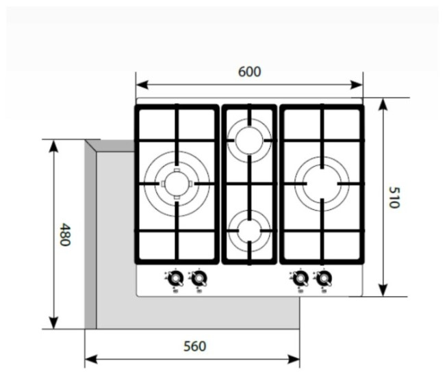 Газовая варочная панель LEX GVG 643C WH