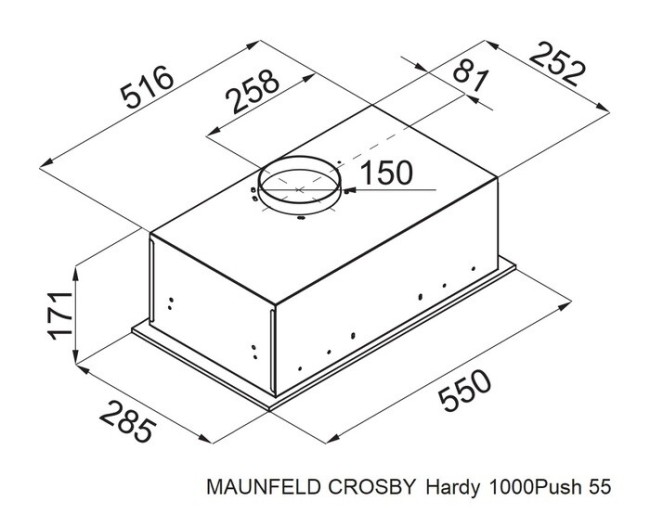 Встраиваемая вытяжка Maunfeld Crosby Hardy 1000Push нержавеющая сталь Встраиваемая вытяжка Maunfeld Crosby Hardy 1000Push нержавеющая сталь