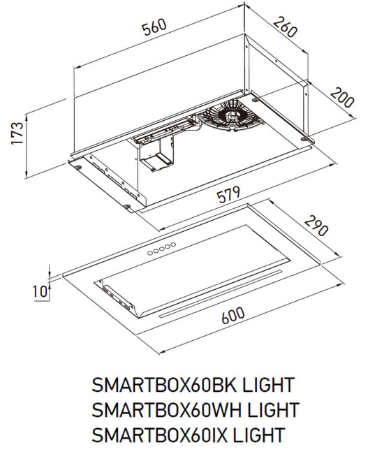Вытяжка Meferi SMARTBOX60WH LIGHT Вытяжка Meferi SMARTBOX60WH LIGHT