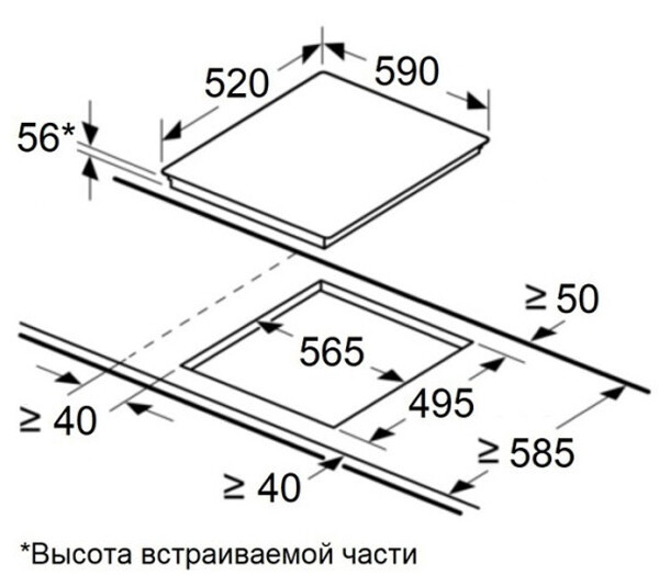 Встраиваемая электрическая варочная панель Maunfeld CVCE594PBK