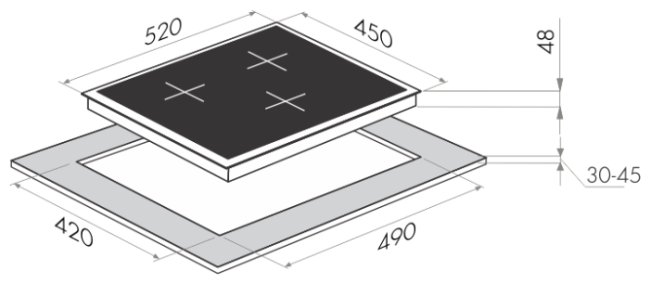 Индукционная варочная панель MAUNFELD MVI45.3HZ.3BT-WH