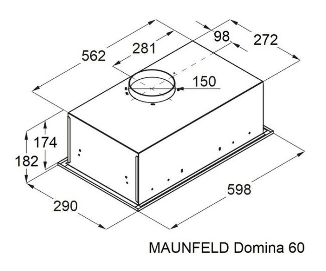 Встраиваемая вытяжка Maunfeld Domina 60 черный