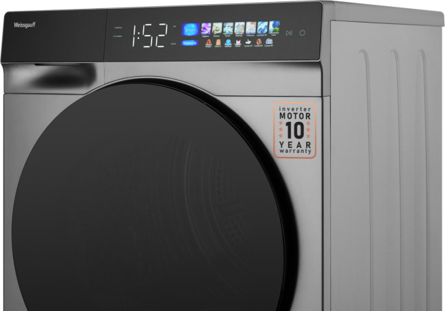 Комплект стиральная и сушильная машина Weissgauff WM 998 Full Touch DC Inverter Steam Silver + WD 998 Heat Pump Full Touch Silver