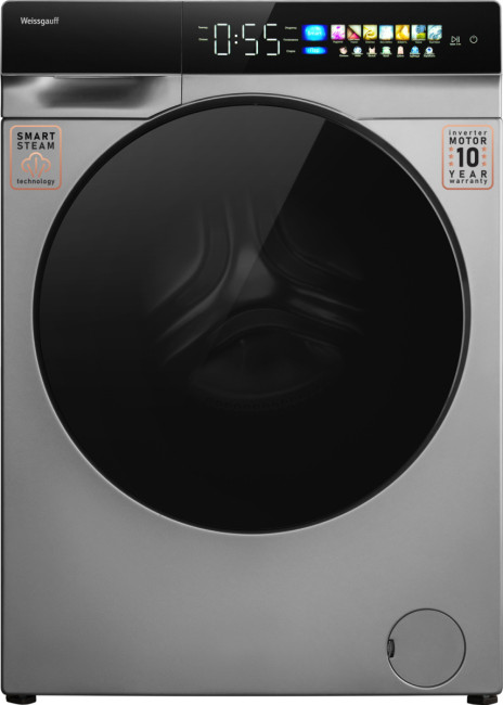 Комплект стиральная и сушильная машина Weissgauff WM 998 Full Touch DC Inverter Steam Silver + WD 998 Heat Pump Full Touch Silver