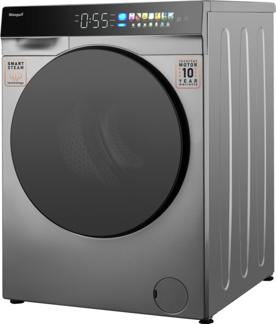Комплект стиральная и сушильная машина Weissgauff WM 998 Full Touch DC Inverter Steam Silver + WD 998 Heat Pump Full Touch Silver