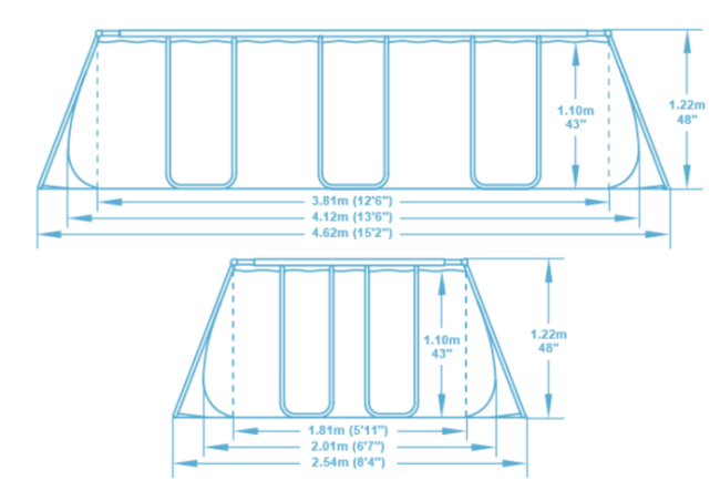 Бассейн Bestway Rectangular Power Steel Frame 56241/56456