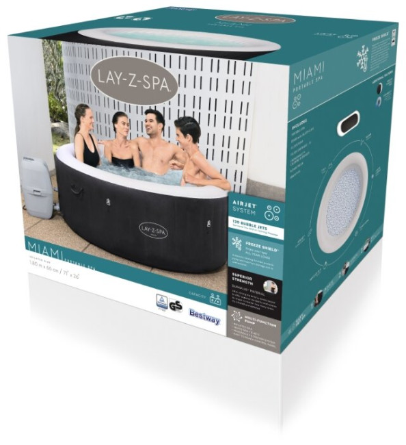 СПА бассейн Bestway Lay-Z-Spa Miami AirJet 60001 СПА бассейн Bestway Lay-Z-Spa Miami AirJet 60001