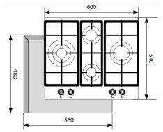 Газовая варочная панель LEX GVE 6043 C IV