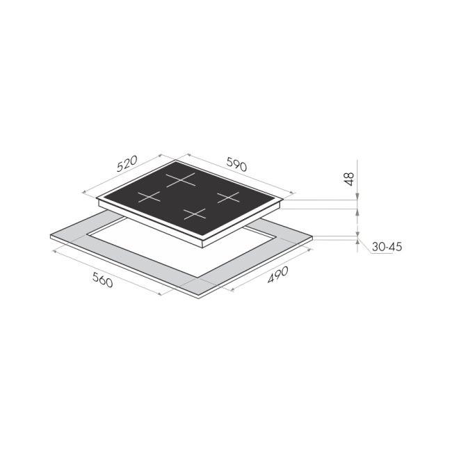 Электрическая варочная панель MAUNFELD MVCE59.4HL.1SM1DZT-BK