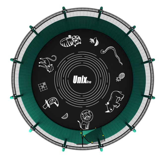 Каркасный батут Unix Line SUPREME GAME 16 ft (green)