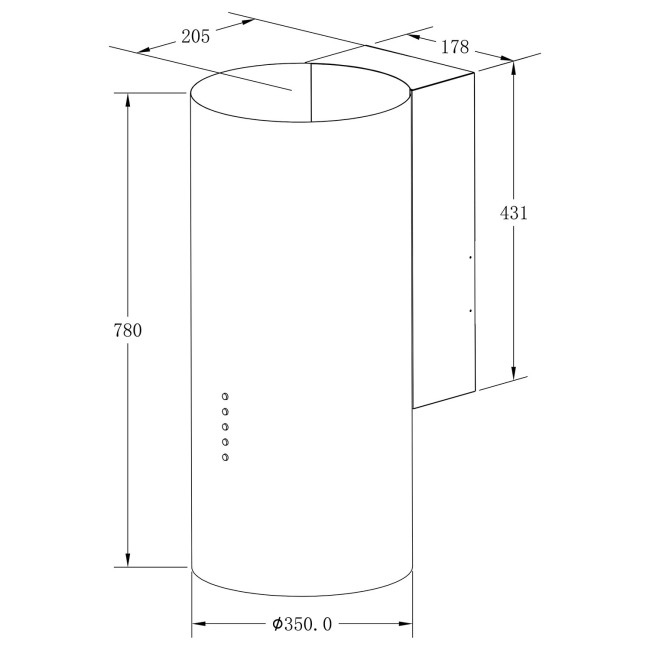 Вытяжка Meferi TUBE35IX ULTRA нержавеющая сталь