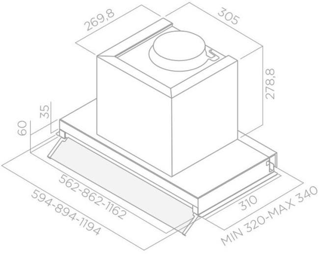Встраиваемая вытяжка Elica Boxin LX/IX/A/90 Встраиваемая вытяжка Elica Boxin LX/IX/A/90
