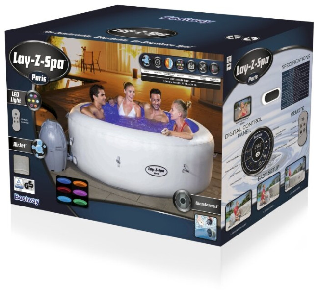 СПА бассейн Bestway Lay-Z-SPA Paris AirJet 54148