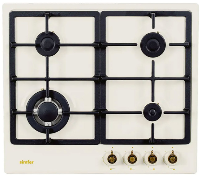 Газовая варочная панель Simfer H60V41O537, слоновая кость Газовая варочная панель Simfer H60V41O537, слоновая кость