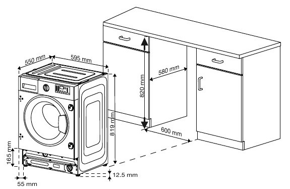 Встраиваемая стиральная машина Indesit IWBI 7290 VW белая