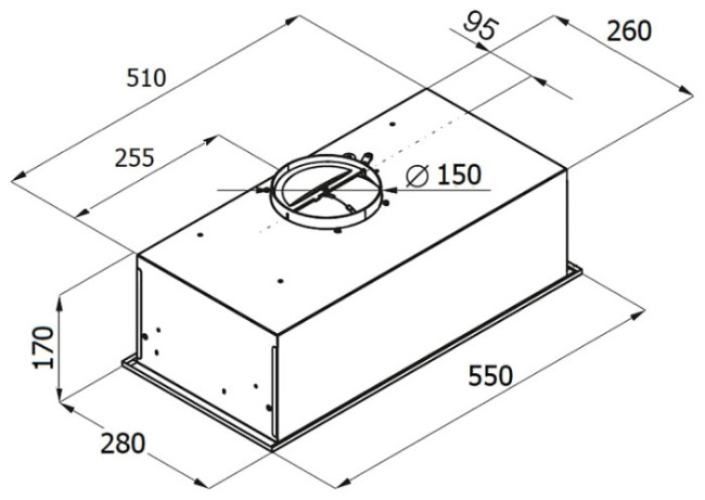 Встраиваемая вытяжка MONSHER INNA 55 B