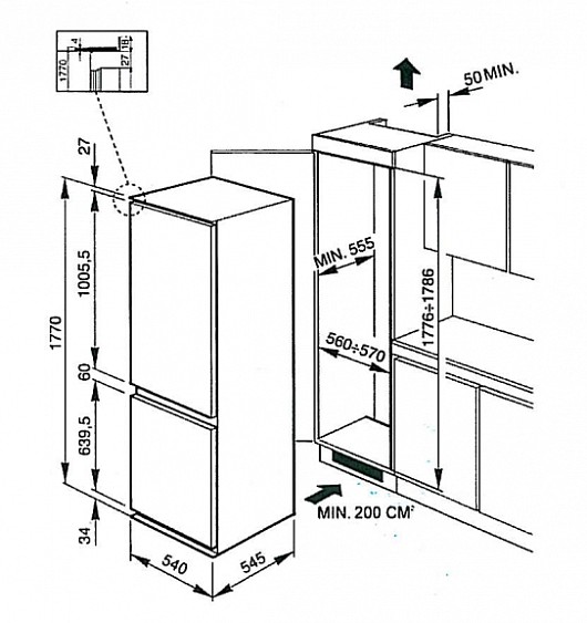 Встраиваемый холодильник SMEG cr325p1 Встраиваемый холодильник SMEG cr325p1