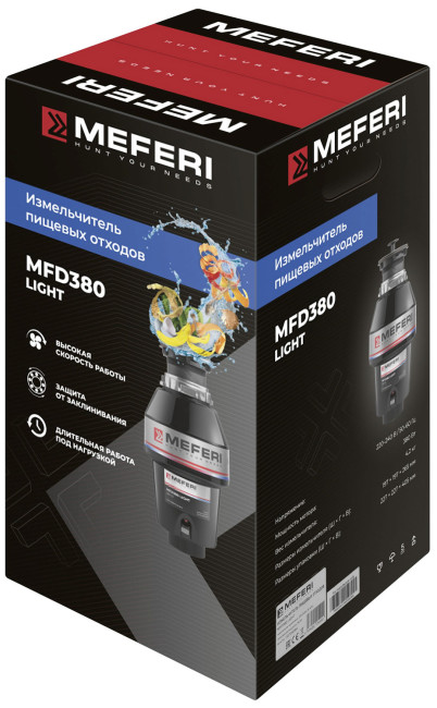 Измельчитель пищевых отходов Meferi MFD380 LIGHT без пневмокнопки Измельчитель пищевых отходов Meferi MFD380 LIGHT без пневмокнопки