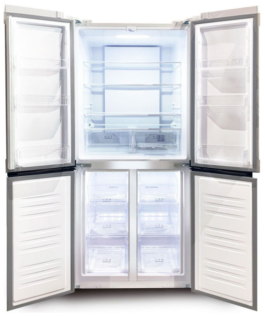 Холодильник Side by Side Ginzzu NFI-4414 White glass