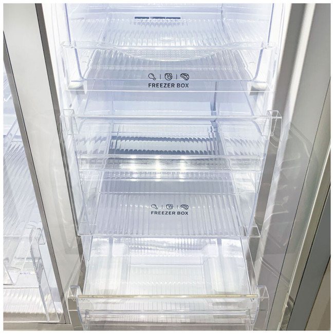 Холодильник Side by Side Ginzzu NFI-4414 White glass
