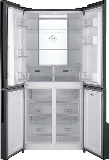 Холодильник WEISSGAUFF WCD 450 Bru Steel Glass NoFrost Inverter