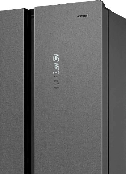 Холодильник WEISSGAUFF WCD 450 Bru Steel Glass NoFrost Inverter
