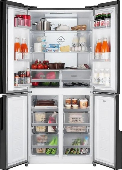Холодильник WEISSGAUFF WCD 450 Bru Steel Glass NoFrost Inverter
