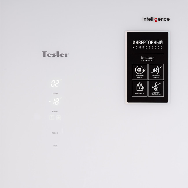 Холодильник Tesler RCD-482I белое стекло